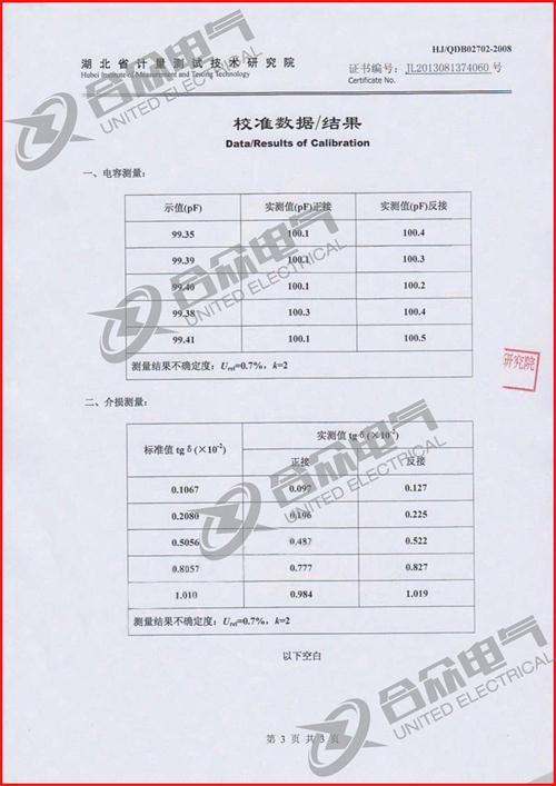 抗干擾異頻介損測試儀證書(shū)