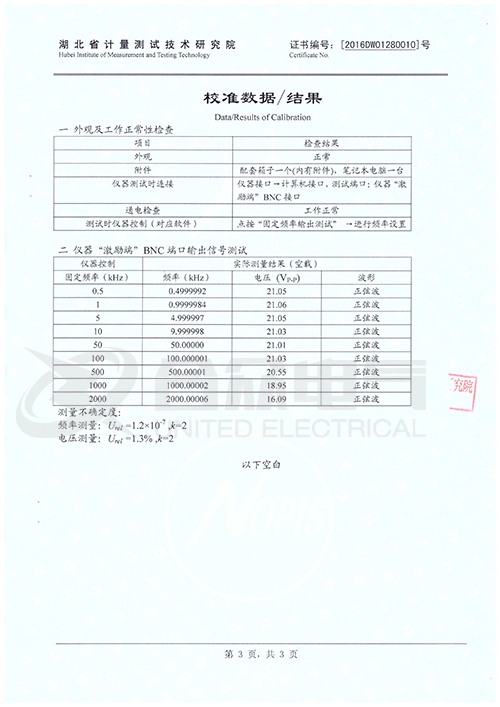 變壓器繞組變形測試儀證書(shū)