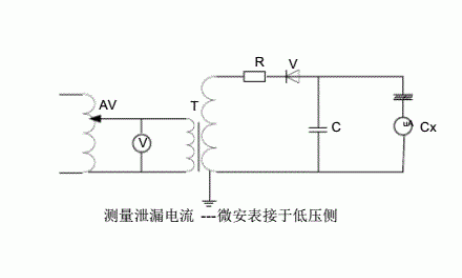 泄漏電流試驗接線(xiàn)